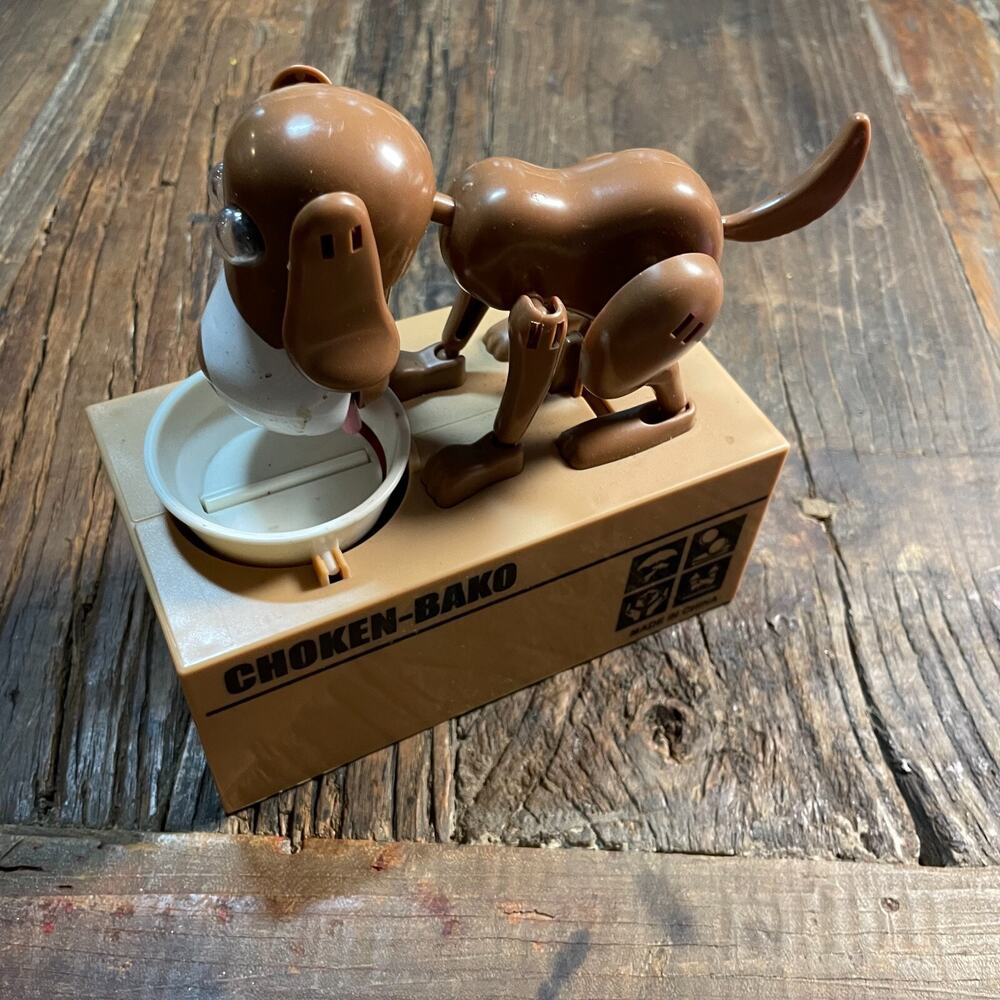 Olia Choken Bako Robotic Coin Munching Toy Money Box Dog Piggy Bank Automated